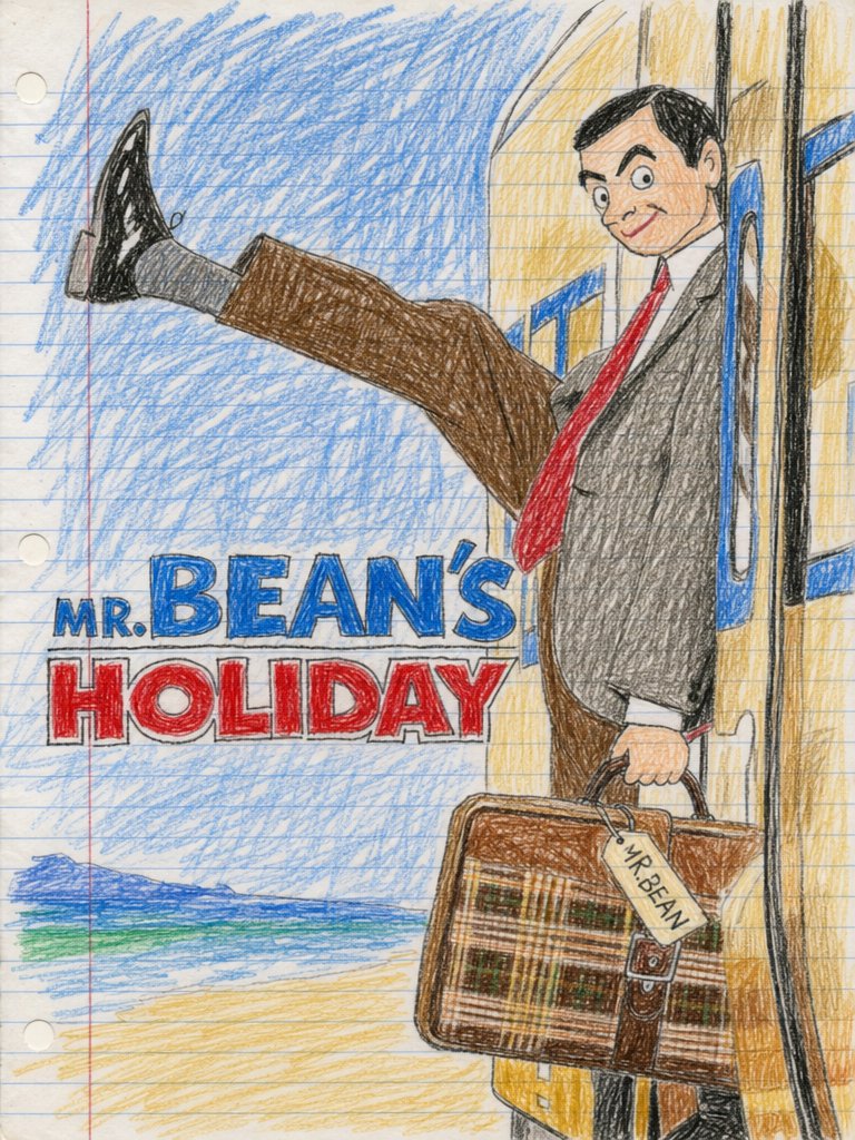 儿童蜡笔画风格 Mr Bean Holiday 海报