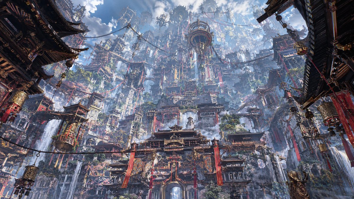 极繁主义天空寺庙之城