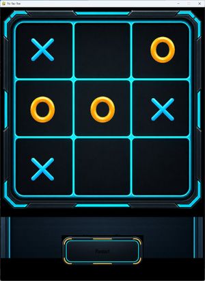 未来感霓虹井字棋 UI