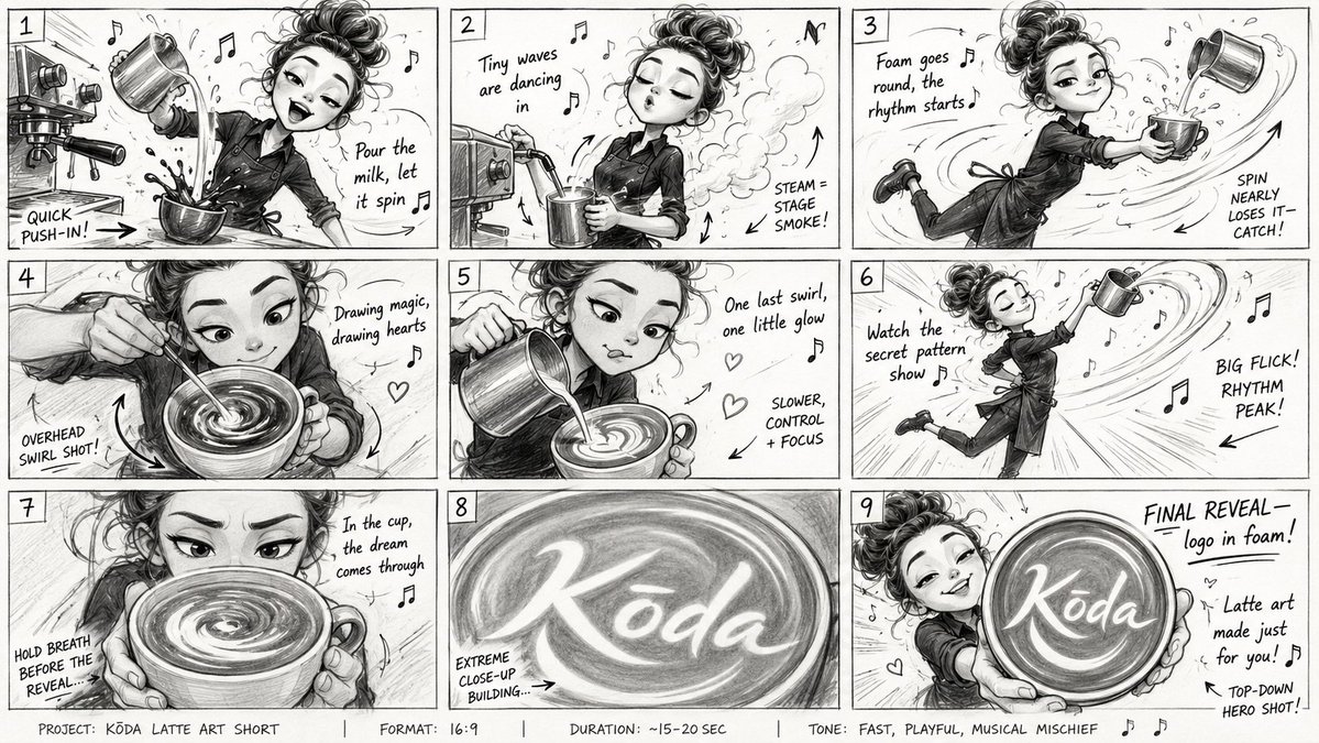 Latte Art Musical Storyboard