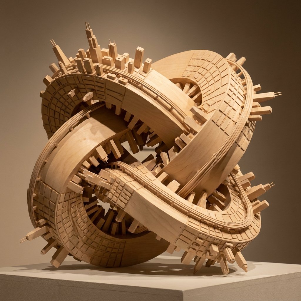 Wooden Impossible City Knot