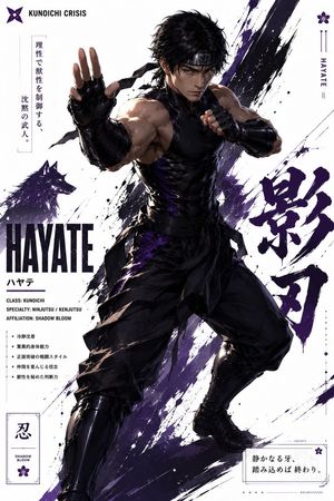 Hayate 忍者角色海报