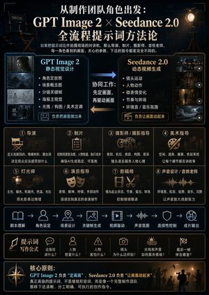 AI 电影制作提示词工作流信息图