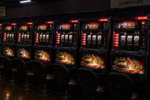 空荡的日本柏青哥店过道