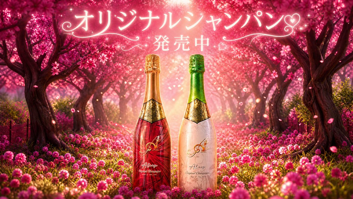 Cherry Blossom Champagne Banner