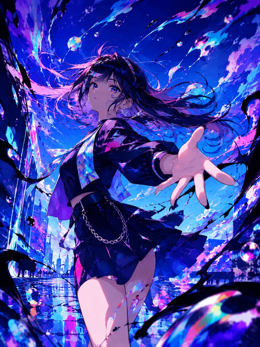 Neon Rain Anime Girl