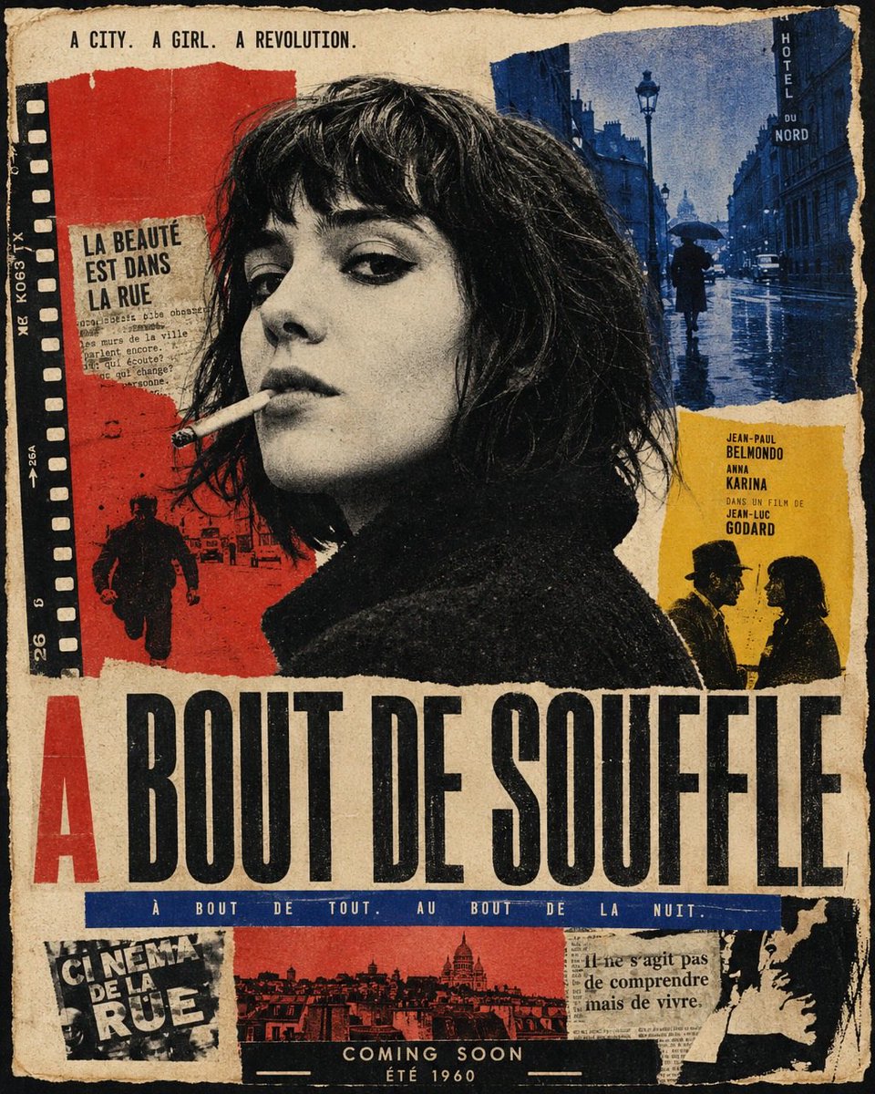 Vintage French New Wave Movie Poster example 2