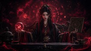 暗黑女王风东方占卜师肖像