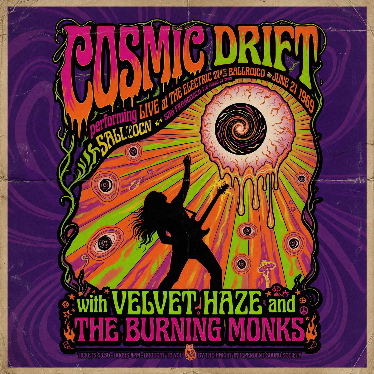 Psychedelic Cosmic Drift Concert Poster