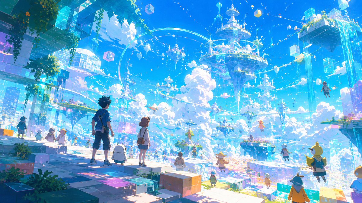 水晶天空之城动漫景观