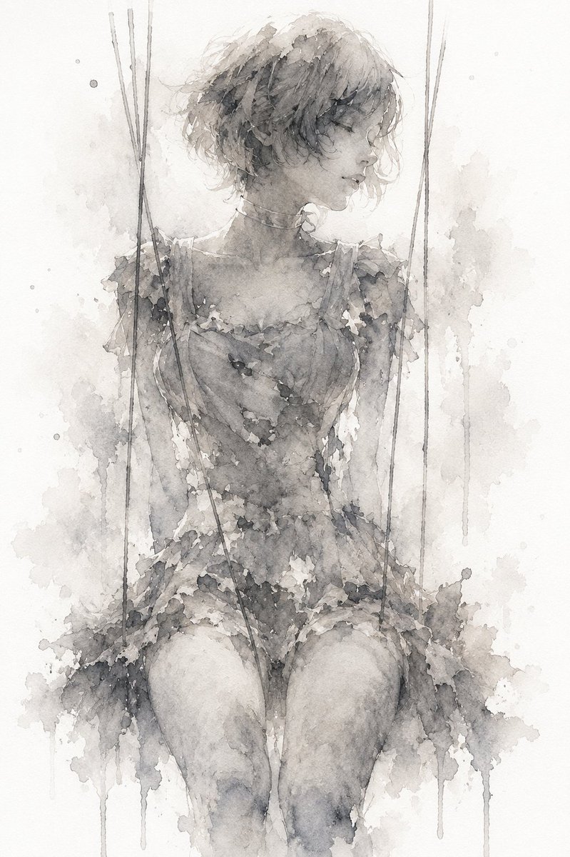 Melancholic Marionette Watercolor