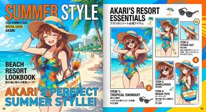 Akari 夏季度假杂志内页