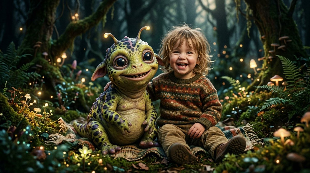Sample output image for Fantasy Child and Alien Creature Portrait