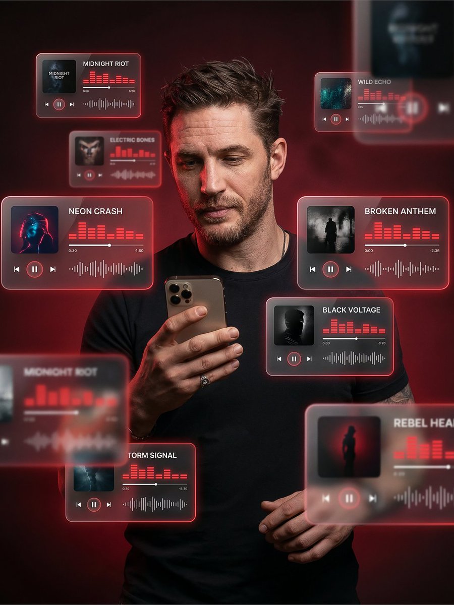 Sample output image for Futuristic Music UI Poster