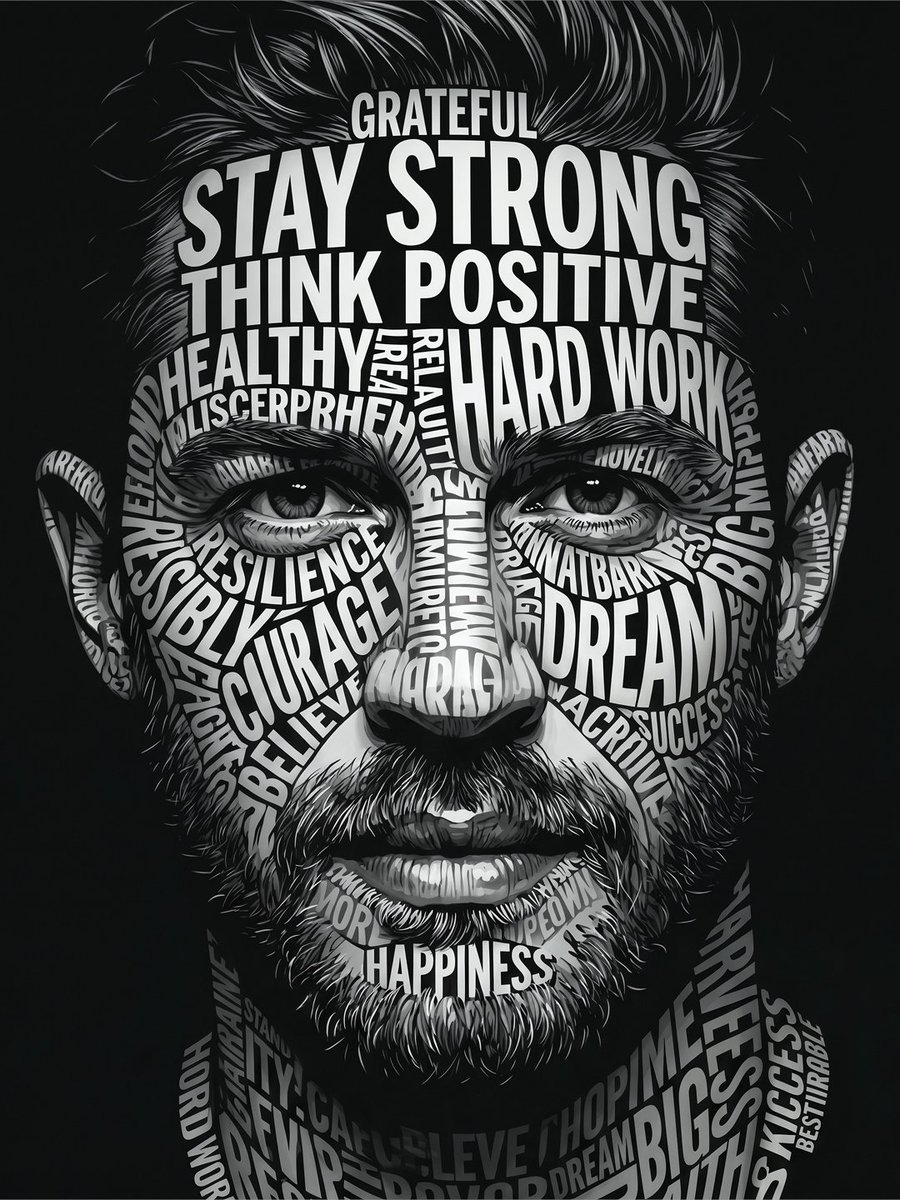 Sample output image for Motivational Word Portrait Art