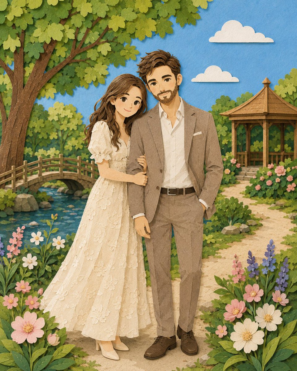 Paper-Cut Romantic Portrait example 2