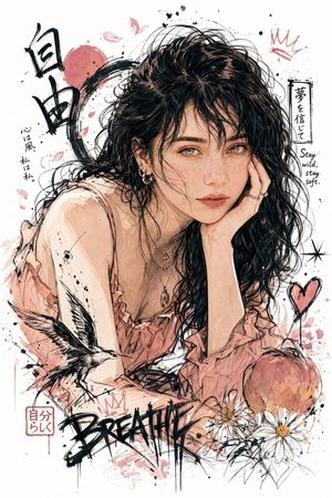日式涂鸦风格插画