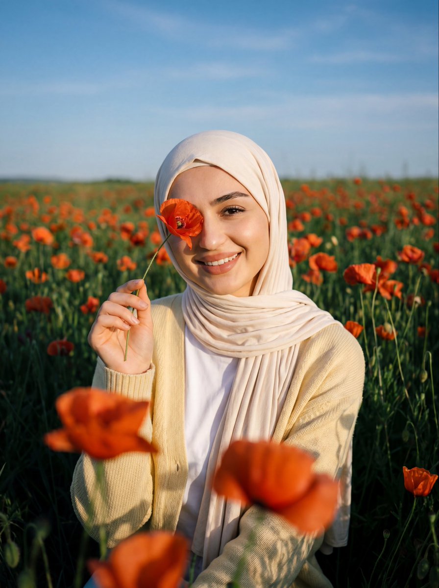 Cinematic Meadow Portrait example 3
