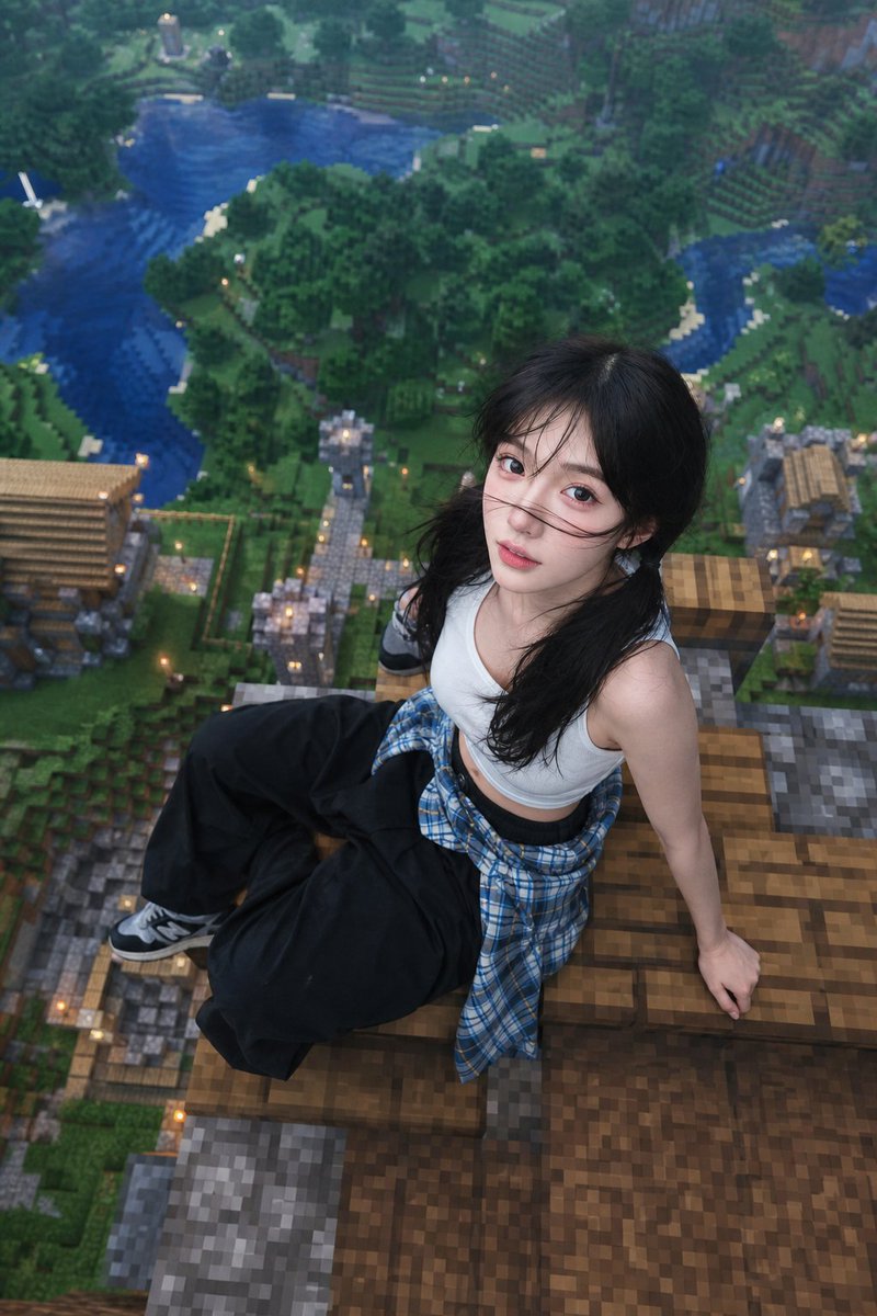 Minecraft 屋顶航拍肖像