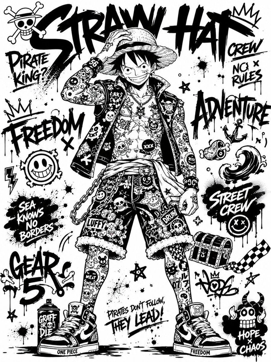 Black and White Sticker Bomb Street Poster example 2
