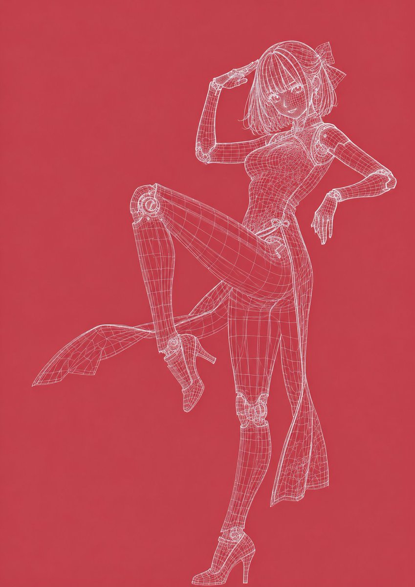 3D Wireframe Illustration Transformation example 2