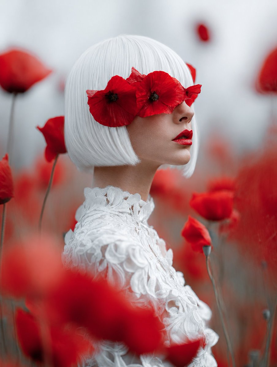 Lady of Red Poppies Portrait