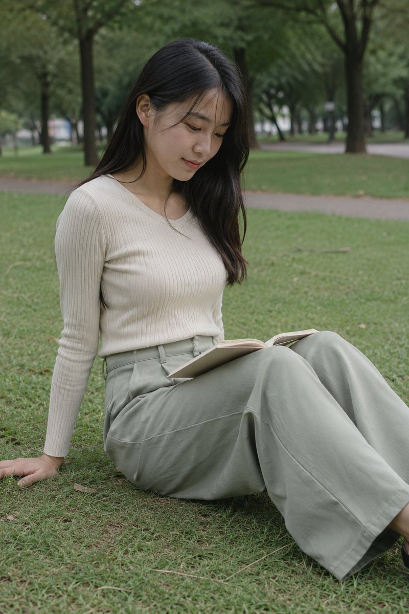 Candid Park Reading Portrait