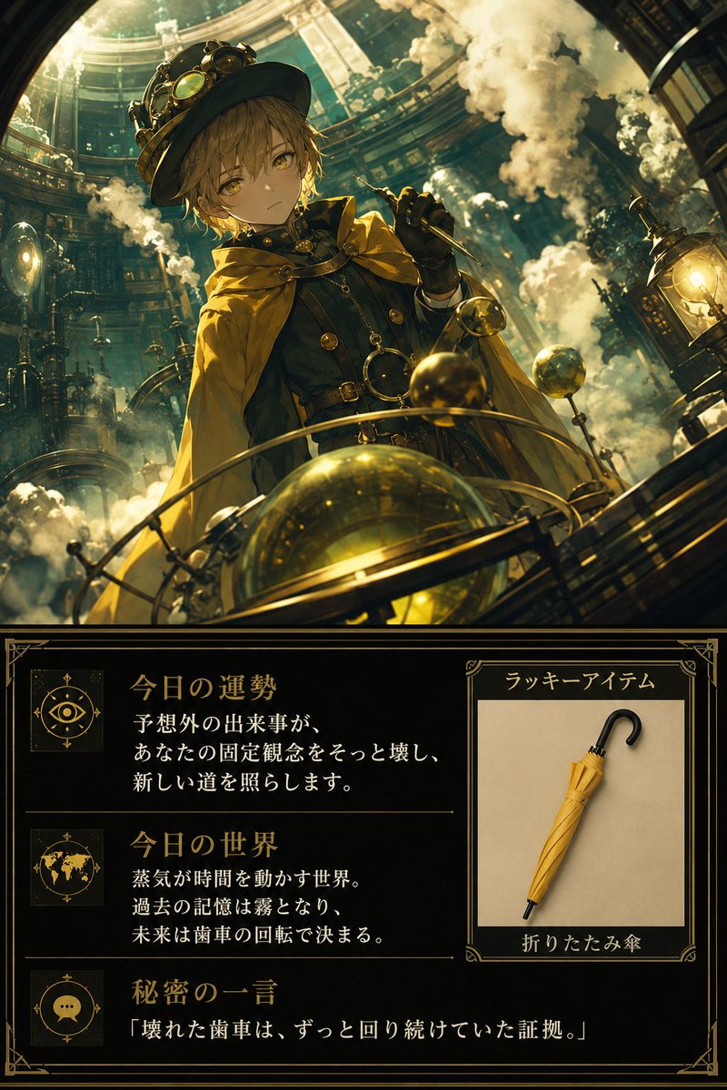 Steampunk Fortune Card