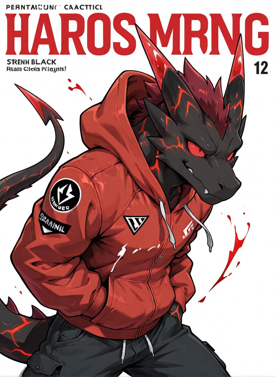 Red Hoodie Lava Dragon Poster