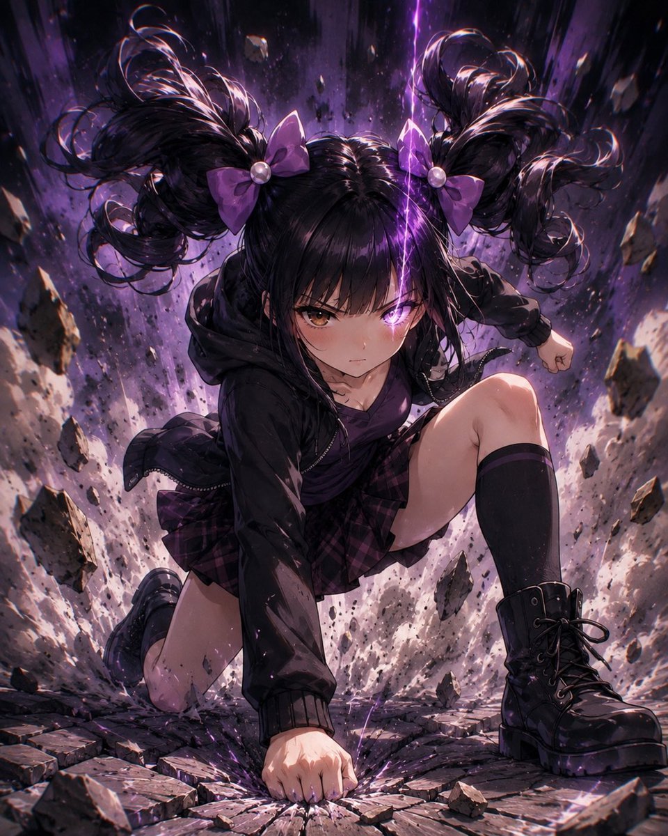 Gothic Anime Superhero Landing