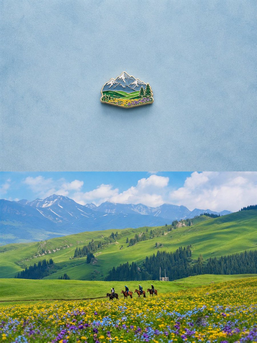 高山风景纪念品磁贴
