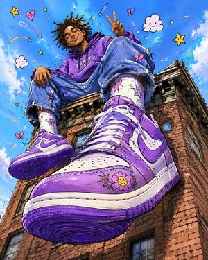 Cartoon Sneaker Advertising Campaign