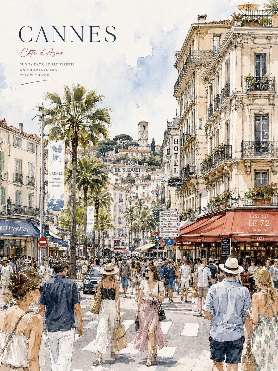 Watercolor Urban Travel Poster example 3