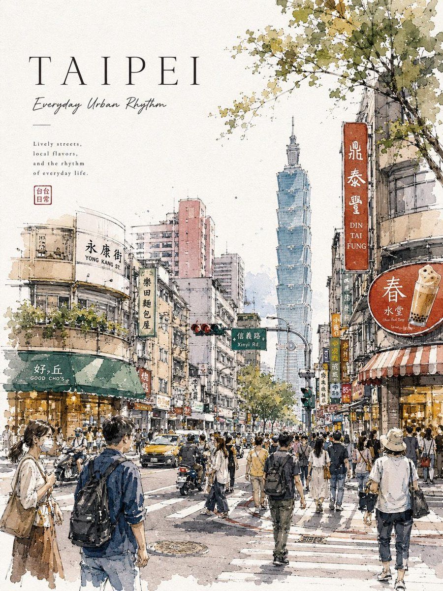 水彩画風アーバン・トラベルポスター - GPT Image 2 AI Prompt for 水彩画風アーバン・トラベルポスター - GPT Image 2 AI Prompt for