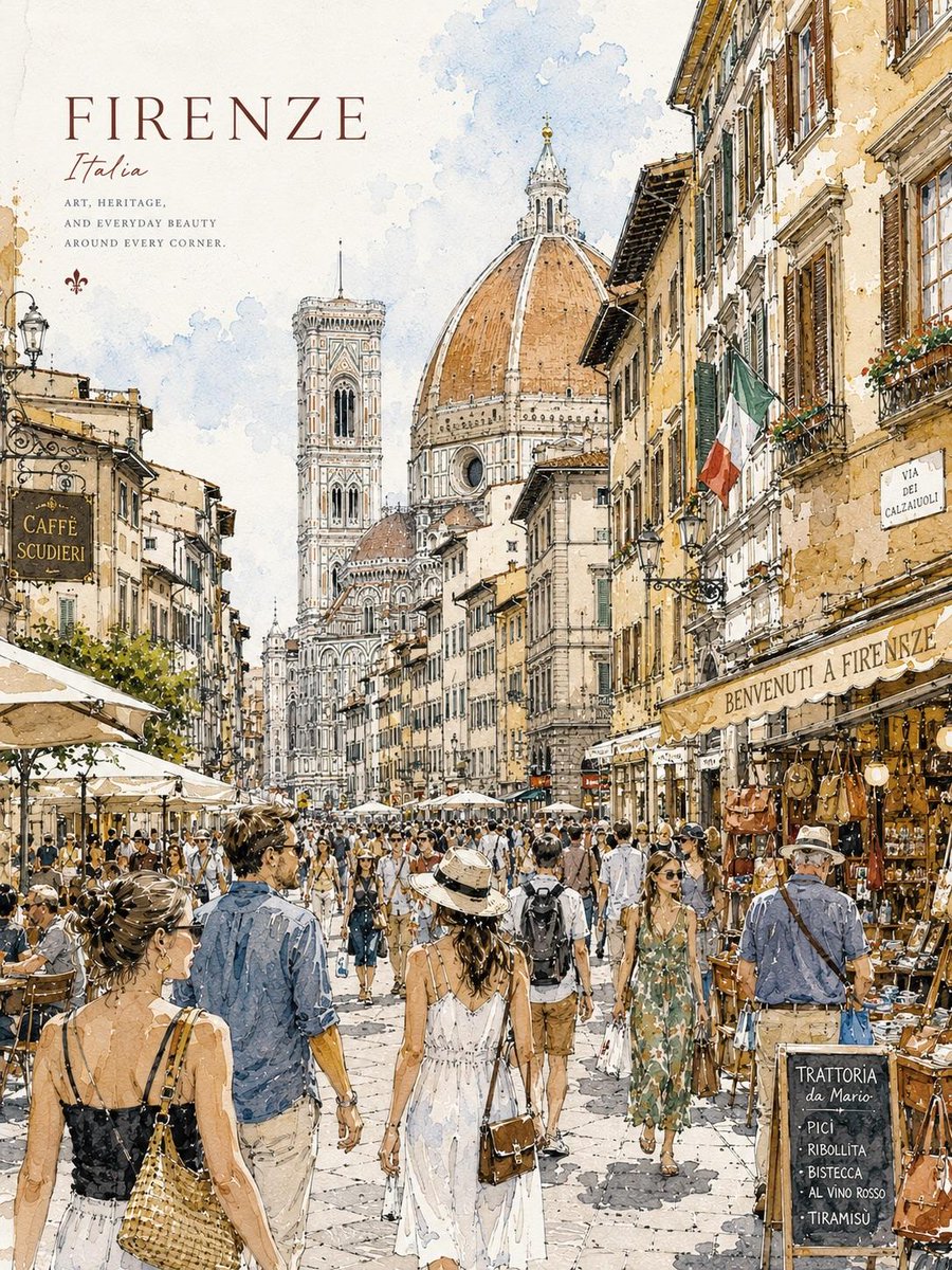 Watercolor Urban Travel Poster example 4
