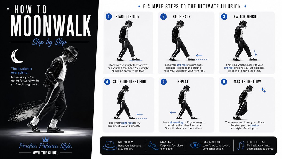 Moonwalk Step-by-Step Tutorial Poster