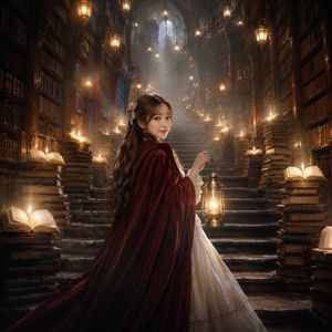 Vintage Librarian Fantasy Portrait