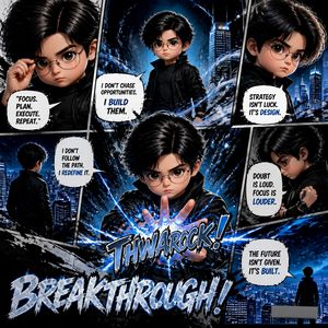 Motivational Comic Breakthrough Poster