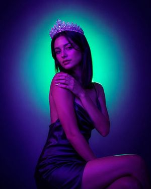 Neon Crown Fashion Portrait