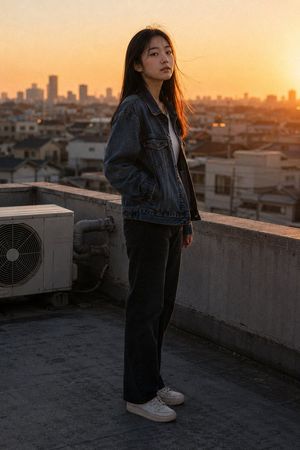 Golden Hour Rooftop Portrait
