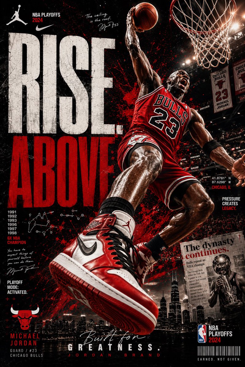 Rise Above Basketball Playoff Poster