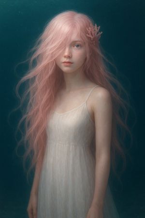Dreamy Underwater Pink-Haired Portrait