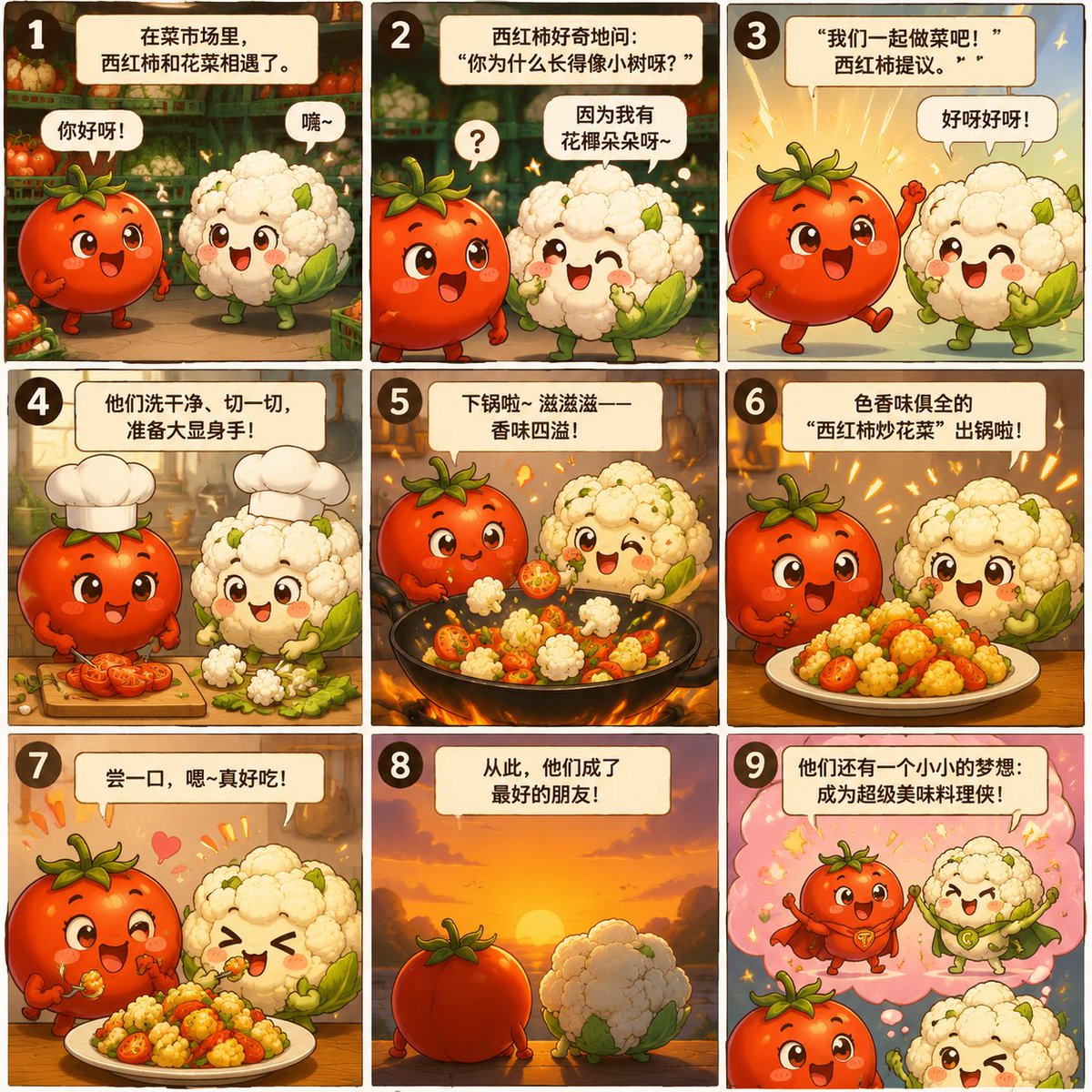 Tomato Cauliflower Anime Comic