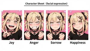 Gothic Anime Facial Expression Sheet