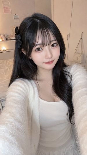 Cozy Bedroom Selfie Portrait