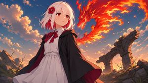 Anime Mage and Fire Dragon Ruins