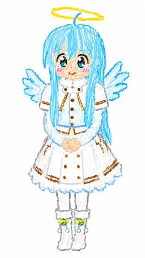 Crayon Chibi Angel Girl