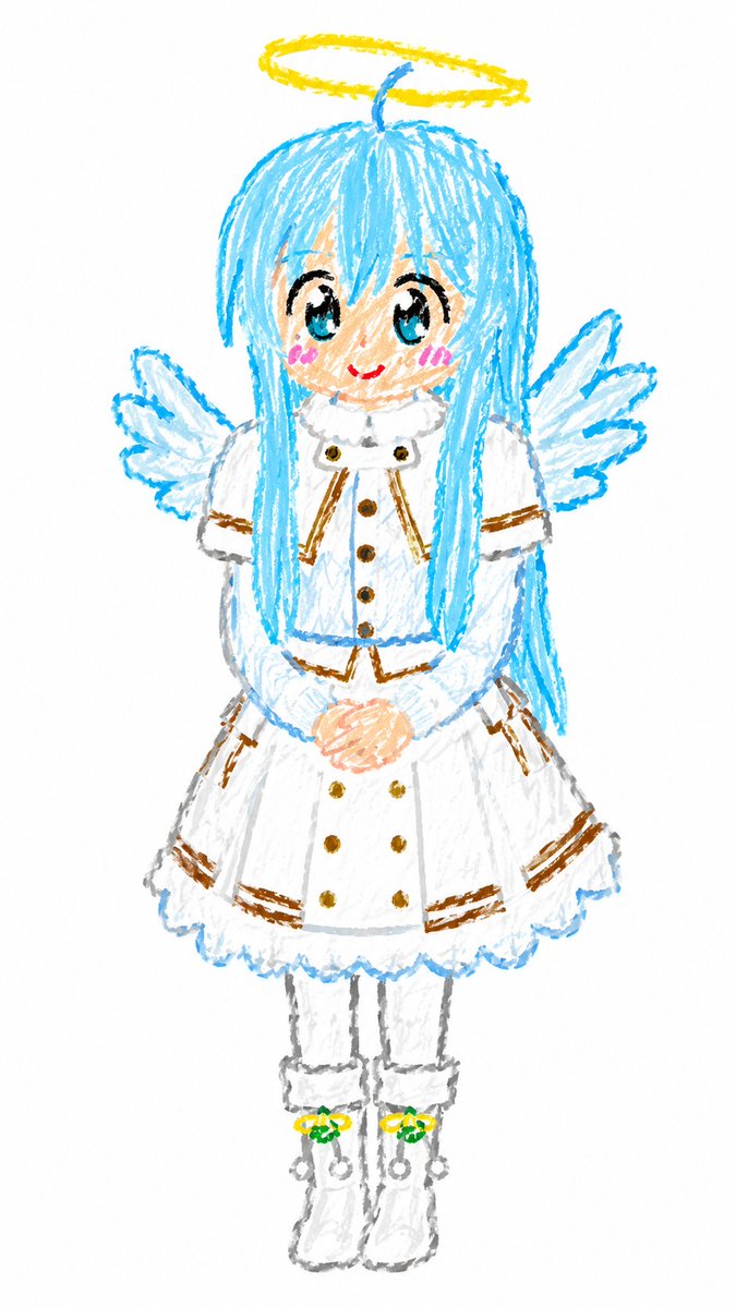 Crayon Chibi Angel Girl