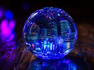 Glowing UV Resin City Orb
