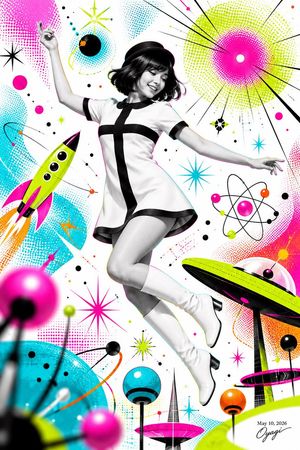 Modern Atomic Age Space Fashion Poster
